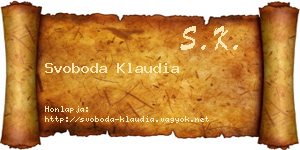 Svoboda Klaudia névjegykártya